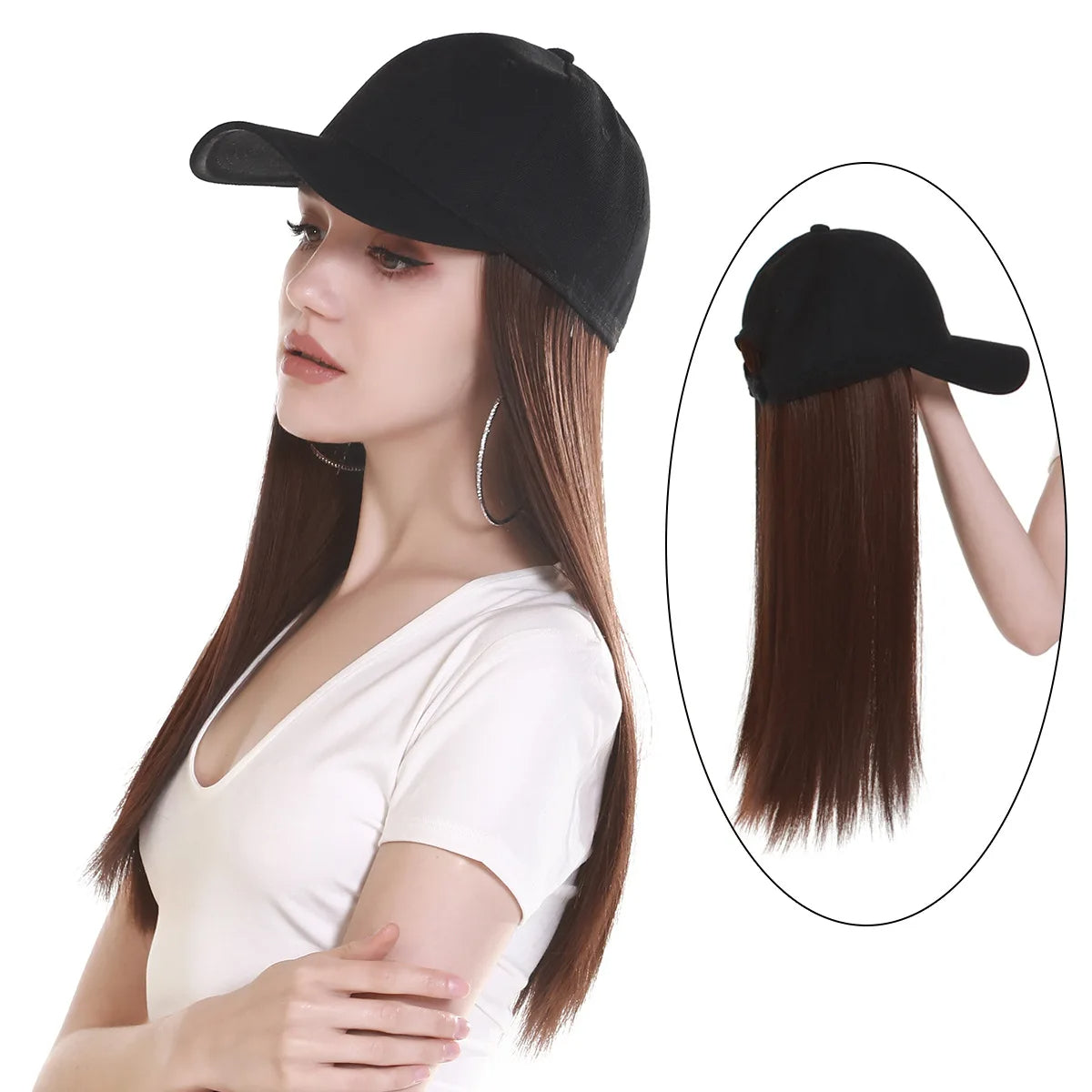 TravelHair Peluca con Gorra