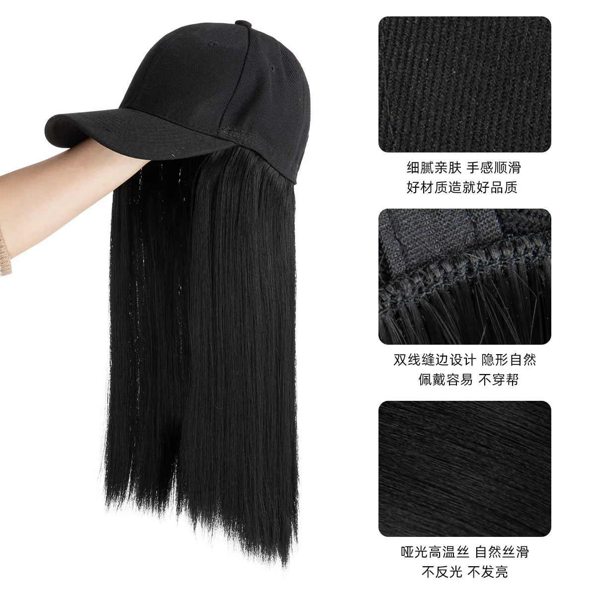 TravelHair Peluca con Gorra